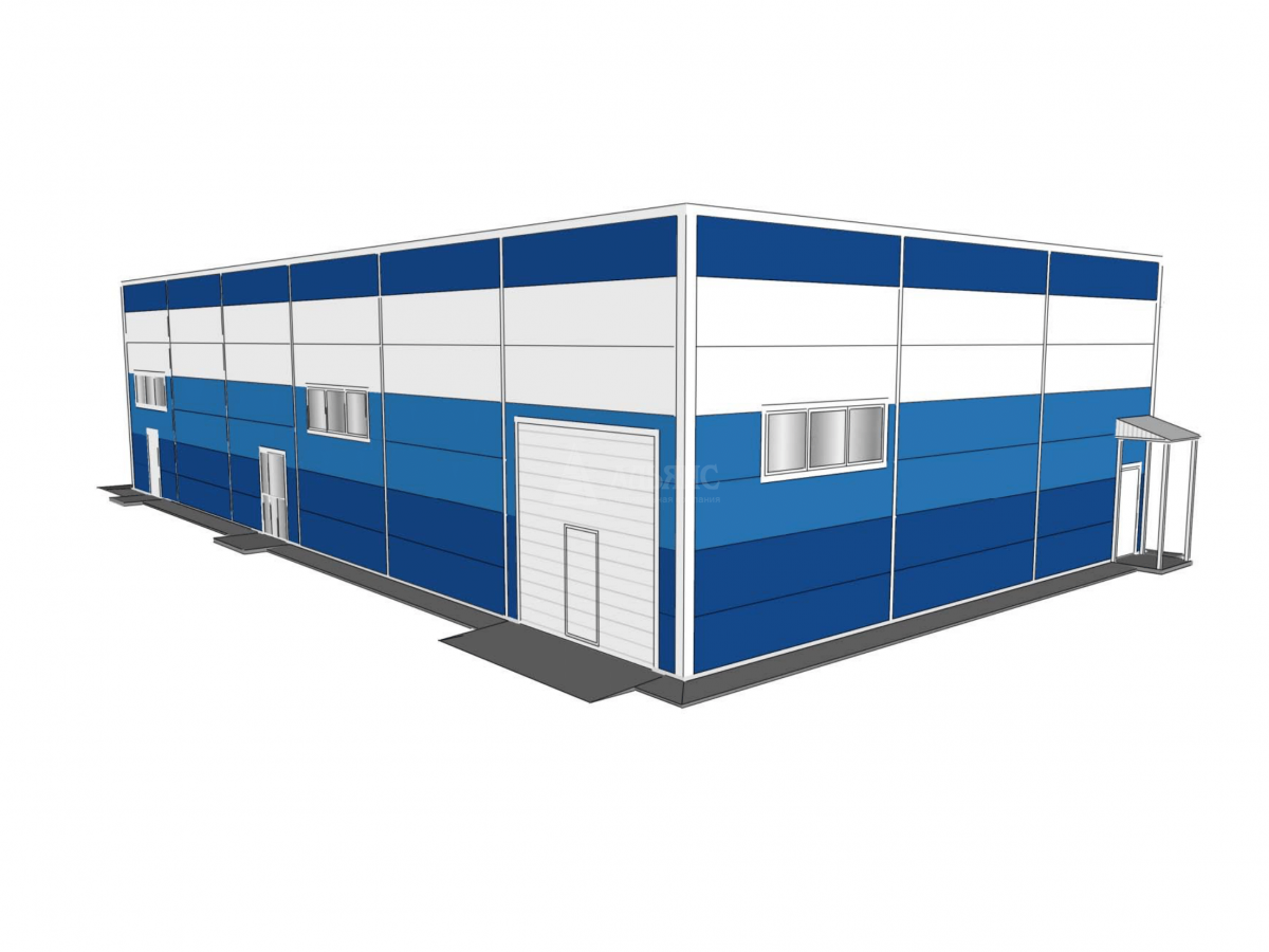 3D визуализация Магазин из сэндвич-панелей - фото 11