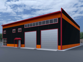 СТО с АБК из сэндвич-панелей